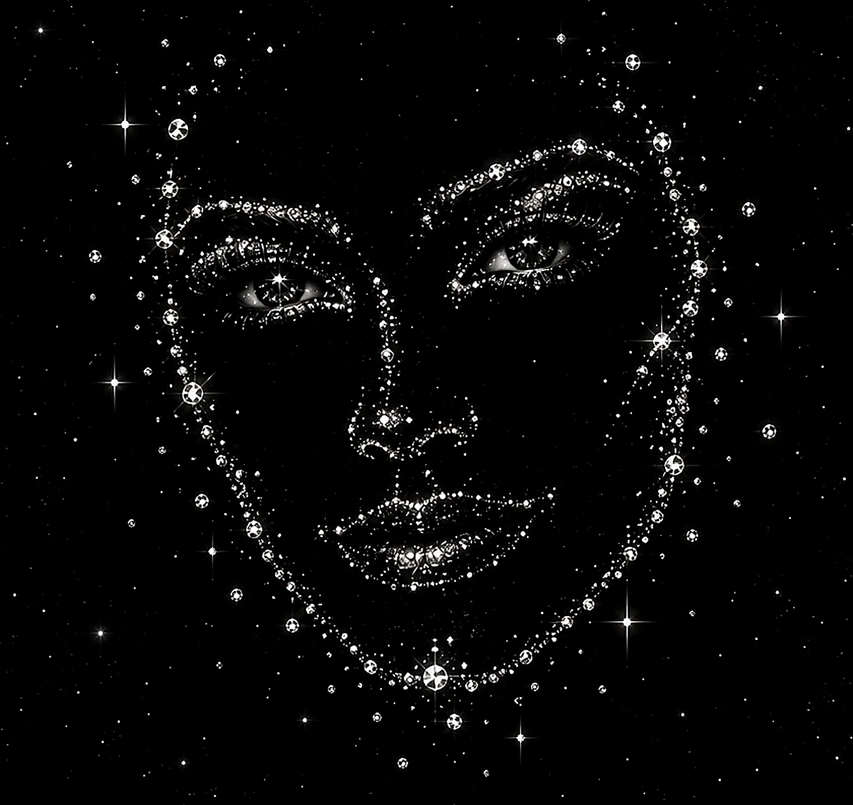 Vera, a face formed of stars